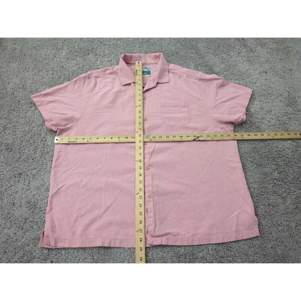 Tommy Bahama Button Up Shirt Mens XXL Pink Textured Silk Blend Island Modern Fit - Picture 4 of 9
